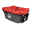 FidoRido - red/black paws fleece Car Seat with Small harness