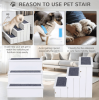White 3 Step Wooden Pet Stairs with Carpet Non-Slip Ramp for Cats And Small Dogs