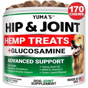 Hemp Hip and Joint Supplement for Dogs Glucosamine for Dogs Joint Pain Relief with MSM Advanced Dog Joint Supplement Health Glucosamine for Dogs Chews