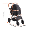 Pet Stroller, 4 Wheels Dog Stroller Rotate with Brakes, 66 lbs Weight Capacity, Puppy Stroller with Detachable Carrier, Storage Basket and Pet Pad