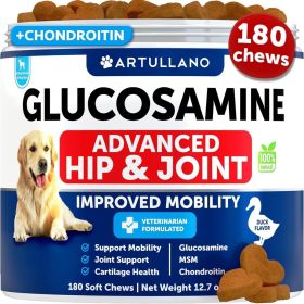 Glucosamine for Dogs Hip and Joint Supplement for Dogs with Arthritis Chews with Chondroitin Hemp Oil MSM Canine Joint Pain Relief Health Mobility Sup