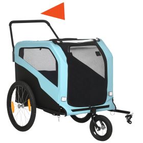2-in-1 Dog Bike Trailer, Pet Stroller with Hitch for Large Dogs, Quick-release Wheels, Foot Support, Pet Bicycle, Cart Wagon