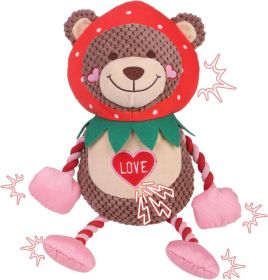 Valentine's Day Squeaky Dog Toys-Interactive Durable Plush Dog Toy with Crinkle Paper, Chew Toys Soft Fabric for Small, Medium