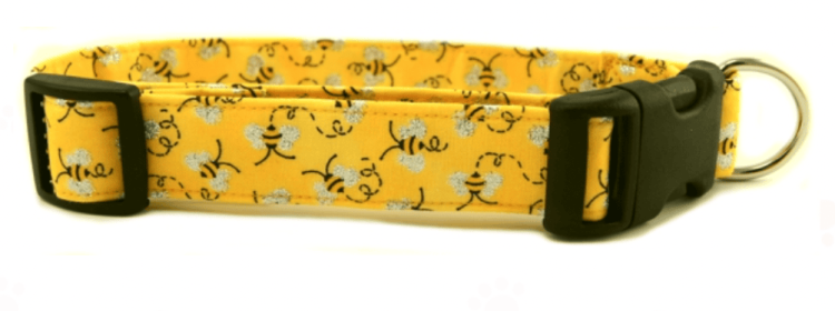 Metallic Bumble Bees Dog Collar (Option: X-Small)