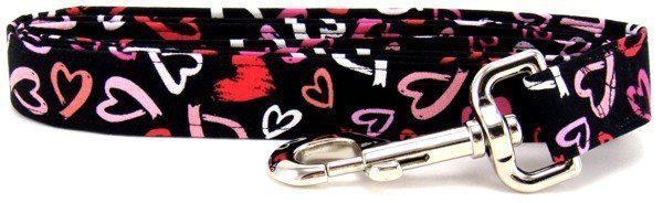 Brushed Hearts Dog Leash (Option: X-Small)