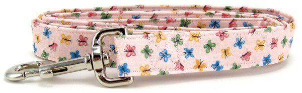 Pastel Pink Butterflies Dog Leash (Option: X-Small)