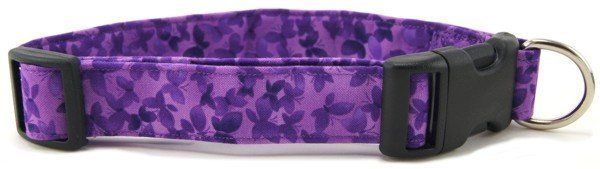 Purple Butterflies Dog Collar (Option: X-Small)