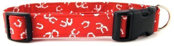 Red Horseshoes Dog Collar (Option: X-Small)