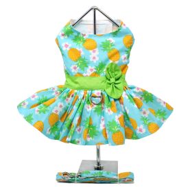 Pineapple Luau Dog Harness Dress with Matching Leash (size: X-Small)