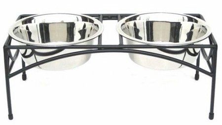 Regal Double Elevated Feeder (Option: Small/Black)